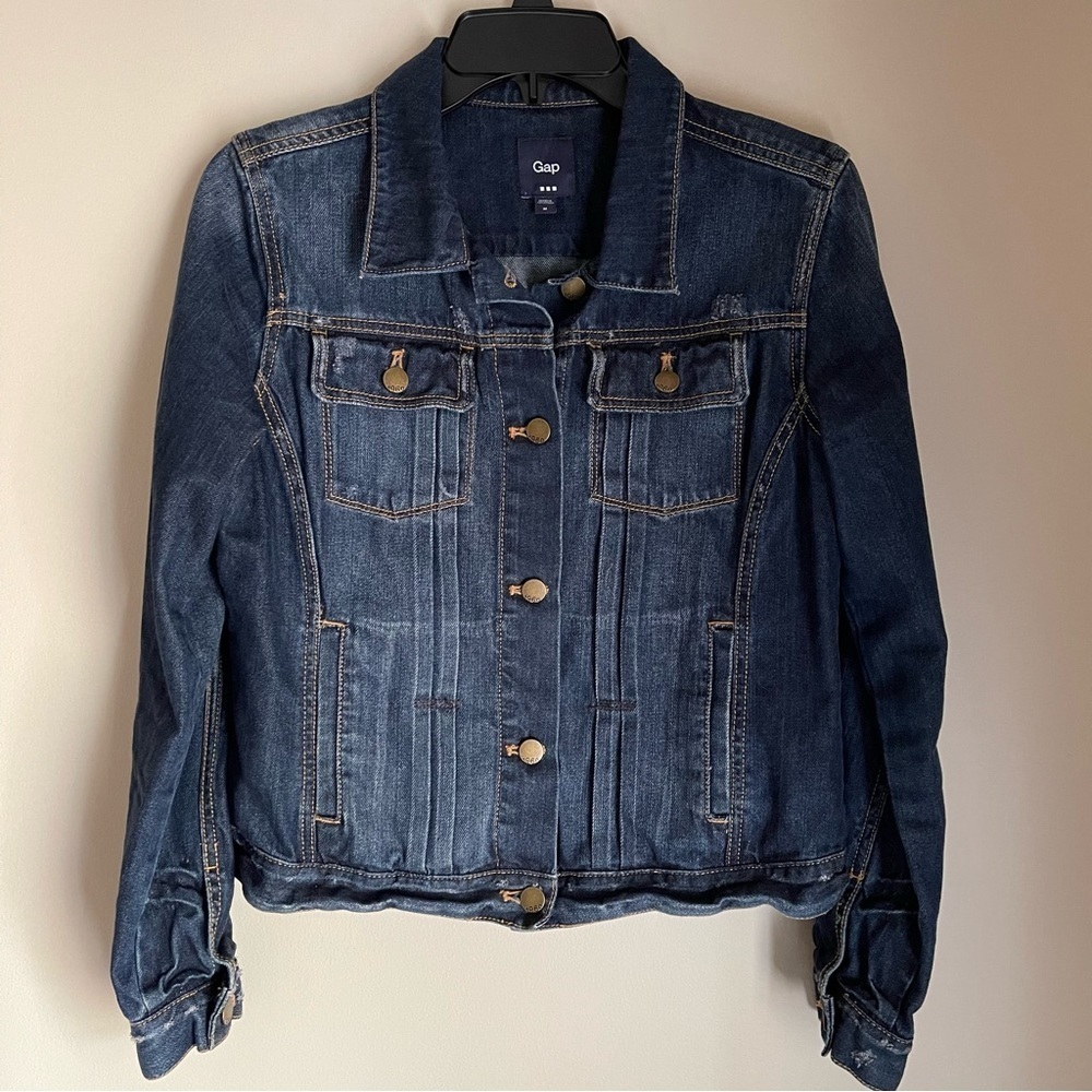 Gap 1969 Icon Flap Distressed Jean Denim Jacket Size Small